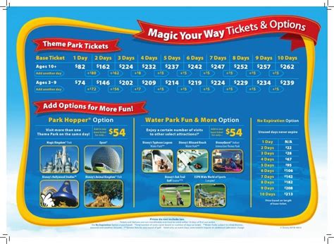 Rates for attending the magic of lights spectacle